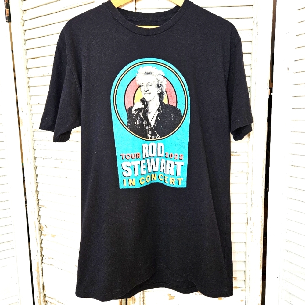 Rod Stewart 100% Cotton 2022 Tour Concert Tee Large
